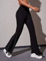  Plain Black Women Sports Pants 1129