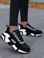 Black Colorblock Sporty Women Shoes 4419