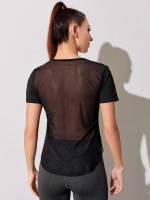 Contrast Mesh  V neck Women Activewear 9011