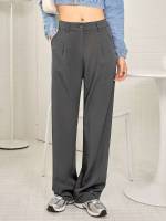 Plain Regular Fit Women Suit Pants 5808