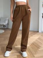 Pocket  Long Women Bottoms 7107