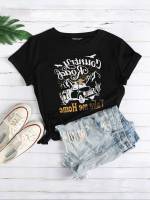 Black Regular Fit Regular Casual Women T-Shirts 4986