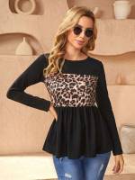 Leopard Regular Regular Fit Women T-Shirts 736