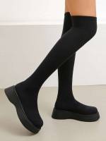 Fashionable  Plain Women Wedge Boots 1585