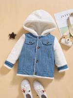 Hooded Regular Colorblock Baby Jackets  Coats 6675