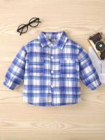 Pocket Blue and White Long Sleeve Regular Fit Baby Jackets  Coats 439