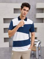  Casual Short Sleeve Colorblock Men Clothing 1194