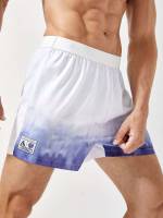 Blue and White  Men Activewear 9584