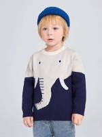 Regular Round Neck Cartoon Toddler Boy Sweaters 4224