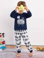 Blue and White  Long Sleeve Boys Loungewear 331