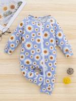  Round Neck Casual Long Sleeve Baby Jumpsuits 6400