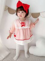 Cute Appliques Long Sleeve Round Neck Baby Dresses 1250