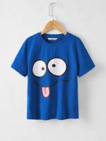  Blue Casual Round Neck Boys T-Shirts 656