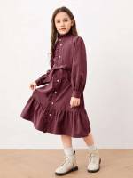  Midi Cute Stand Collar Kids Clothing 2980