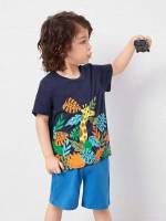  Pocket Short Sleeve Regular Fit Toddler Boy Two-piece Outfits 9996