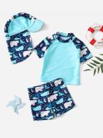 High Neck Blue Cute Kids Clothing 8381