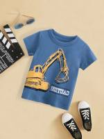  Round Neck Letter Blue Toddler Boys Tops 70