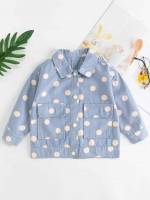 Polka Dot Casual Pocket Toddler Girls Clothing 6011