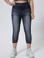 Casual  Blue Plus Size Bottoms 5153