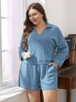 Long Sleeve Pocket Casual Underwear  Sleepwear 2414