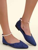 Blue  Plain Women Shoes 8969
