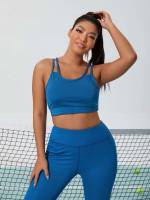  Sleeveless Blue Women Plus Activewear 6053