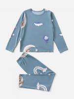 Graphic  Long Sleeve Kids Underwear  Sleepwear 3987