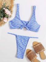 Knot  Ditsy Floral Women Beachwear 604