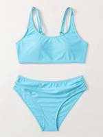  Plain Scoop Neck Women Swimwear 376