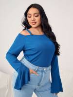  Regular Blue Regular Fit Plus Size T-shirts 7365