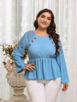 Regular Fit Embroidery Tribal Plus Size Blouses 163