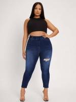  Plain Regular Fit Plus Size Denim 440