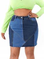  Blue Short Plus Size Skirts 9140