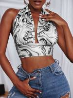  Marble Halter Women Tops, Blouses  Tee 335