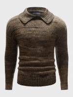 Long Sleeve Bronze Regular Fit Men Knitwear 1730