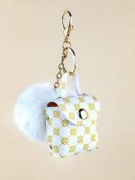  Brown Pom Pom Geometric Keychains 5288