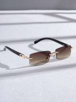  Brown Rimless Men Accessories 6749