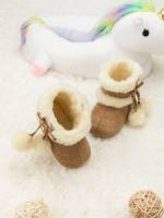 Quilted Brown  Baby Boots 9026