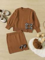 Leopard  Long Sleeve Toddler Girls Clothing 490