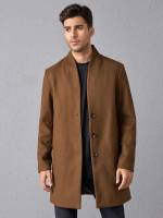  Regular Fit Plain Pocket Men Overcoats 2497