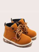  Brown Plain Kids Shoes 1749