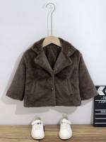 Plain Lapel  Toddler Boy Faux Fur Coats 1034