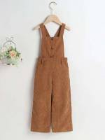  Straps Plain Regular Fit Toddler Girl Jumpsuits 186