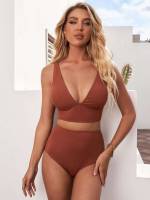  Brown Casual Women Beachwear 3462