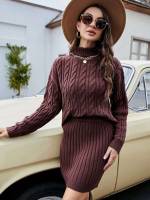  High Neck Brown Women Clothing 9928