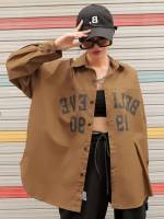 Button Front Collar Oversized Women Blouses 133