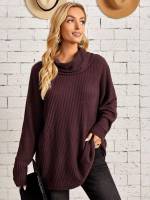  Cowl Neck Long Casual Women Clothing 2499