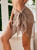  Plain Brown Women Beachwear 6518