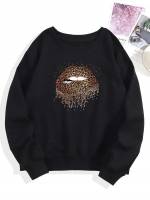 Brown Regular Fit Figure Women Sweatshirts 443