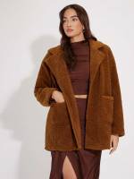 Regular Fit Casual Short Brown Women Outerwear 6789